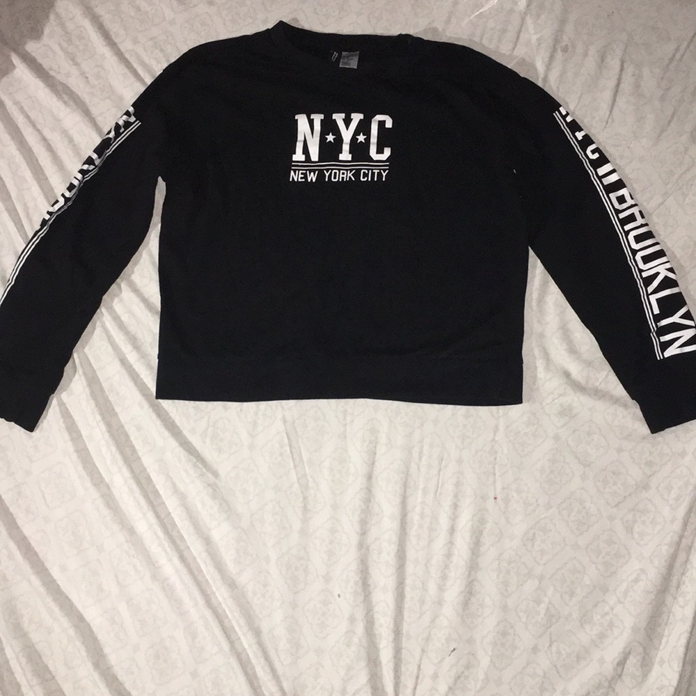 Black NYC Sweatshirt with White Logo